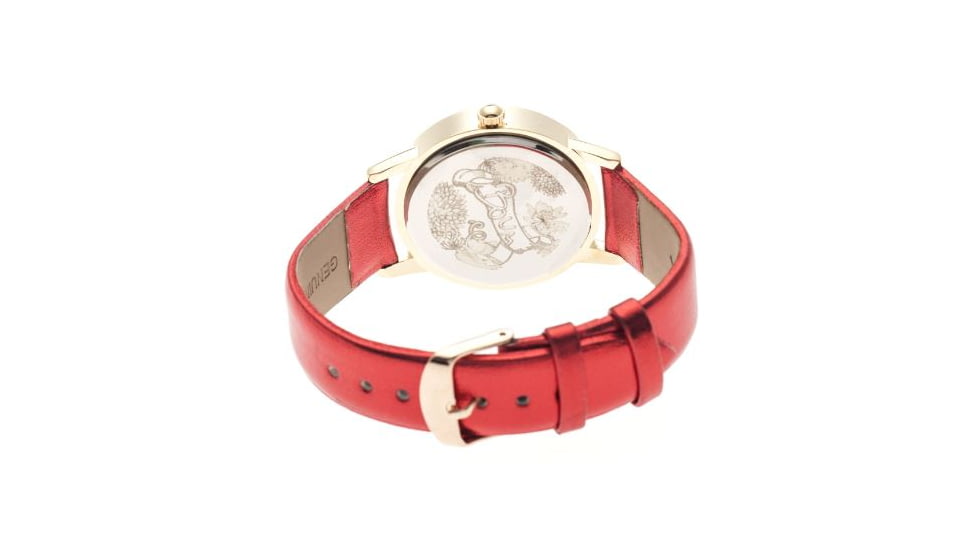 Boum BM3302 Ombre Ladies Watch 38mm, Red Face, Red Leather Band BOUBM3302
