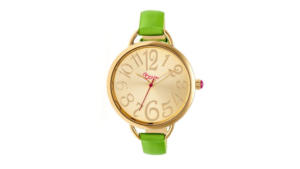 Boum Cirque Sunray-Dial Leather-Band Watch, Green, Standard BOUBM4404