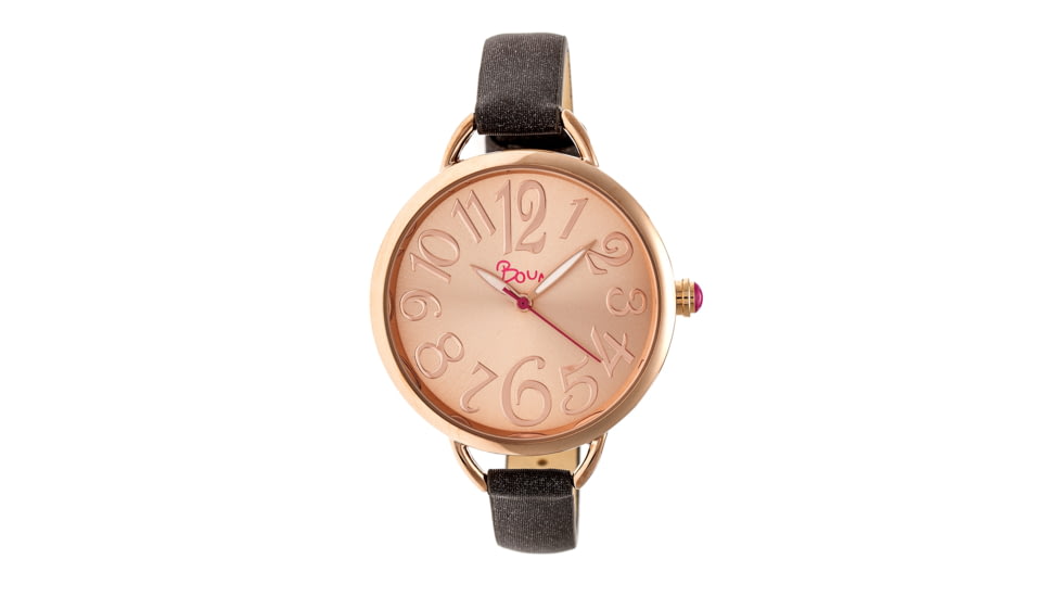 Boum Cirque Sunray-Dial Leather-Band Watch, Black, Standard BOUBM4405