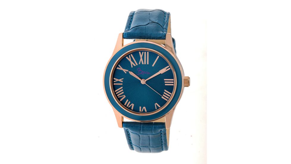 Boum Moue Leather Band Watch, Blue/Blue BOUBM4801