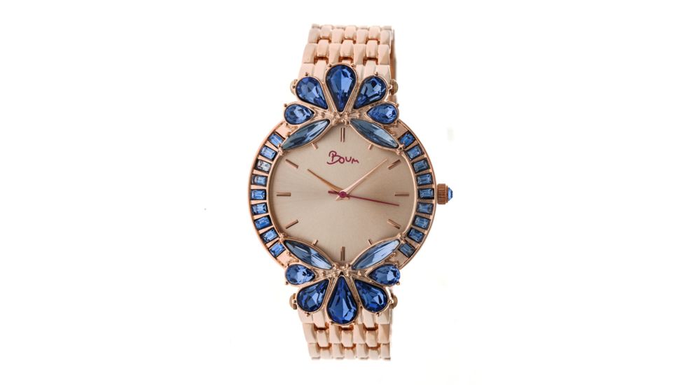 Boum Precieux Crystal Bezel Bracelet Watch, Rose Gold, Standard BOUBM4203