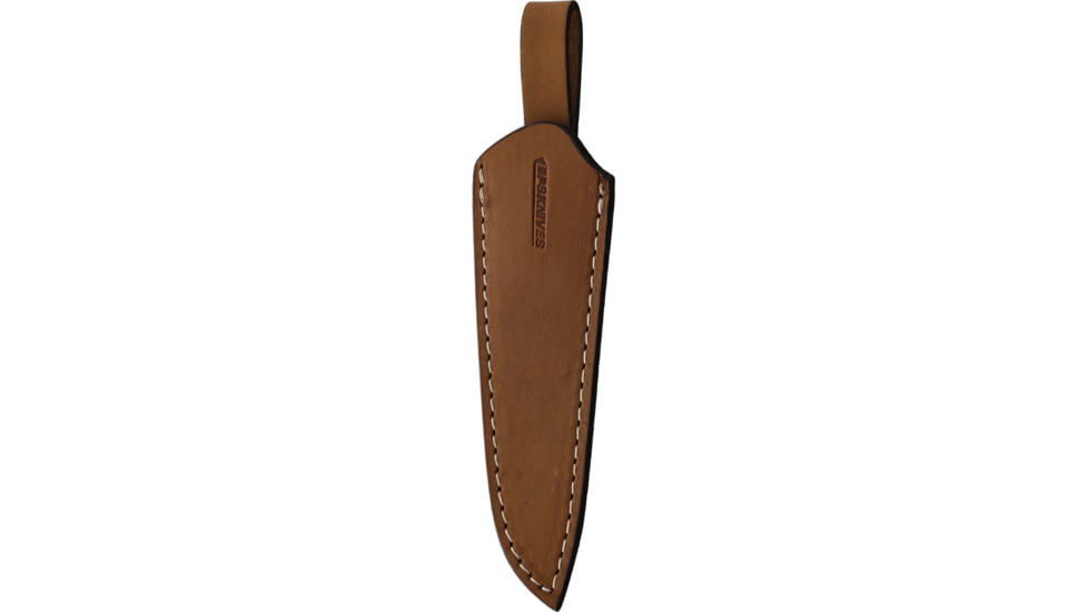 BPS Knives Compact Camping 1066 Carbon Fixed Blade, 8in Overall, 3.75in, 1066 Carbon Steel Satin Blade, Walnut Handle, Leather Sheath, BS1FTSCSH