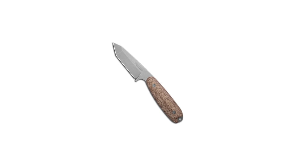 Bradford Bradford Knives Guardian3.5T Fixed Blade 3D Natural Micarta 3.75" Stonewash, Brown, Elmax, adult, BHQ-217418