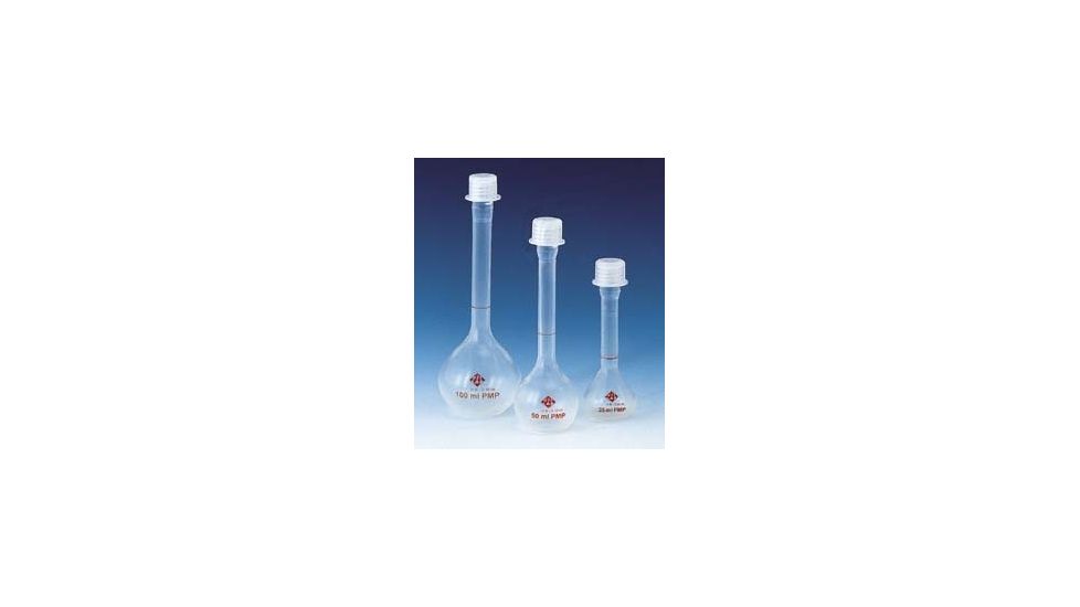 BrandTech Volumetric Flasks with Screw Caps, Class B, BrandTech V674891 Pp Flasks