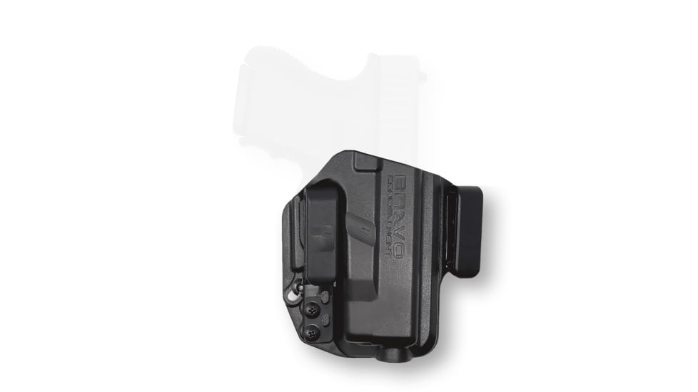 Bravo Concealment IWB Torsion Holster W/ Waistband Clips, Glock 26, 27, 33, Right Hand, Polymer, Black, BC20-1003
