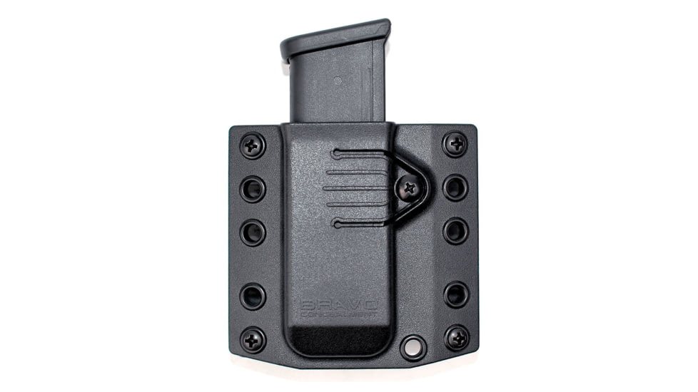 Bravo Concealment Magazine Pouch, Single, 1.5 Belt Loops, Size Small, Fits G43 and M&amp;P Shield Magazines, Ambidextrous, Polymer, Black BC60-1001S