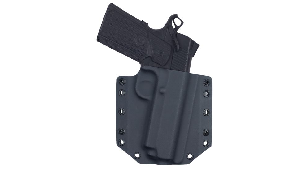 Bravo Concealment OWB BCA 2.0 Holster, 1911 Dan Wesson 4.25in, Non-rail .45acp, Right Hand, 1.50in Belt Loops, Black, Small, 850007014032