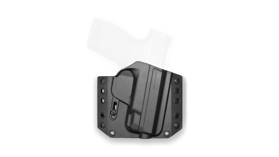 Bravo Concealment OWB BCA Holster 3.0, S&amp;W M&amp;P 9,40 Shield Shield 2.0, Right Hand, 1.5in Belt Loops, Black, Small, BC10-1012