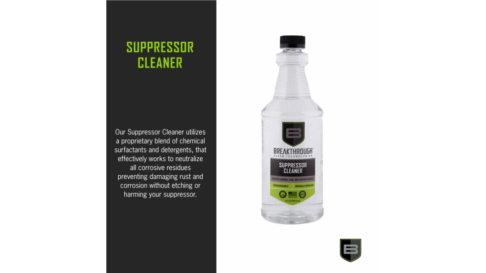 Breakthrough Clean Technologies Suppressor Cleaner, 32oz, Clear, BTSC-32OZ