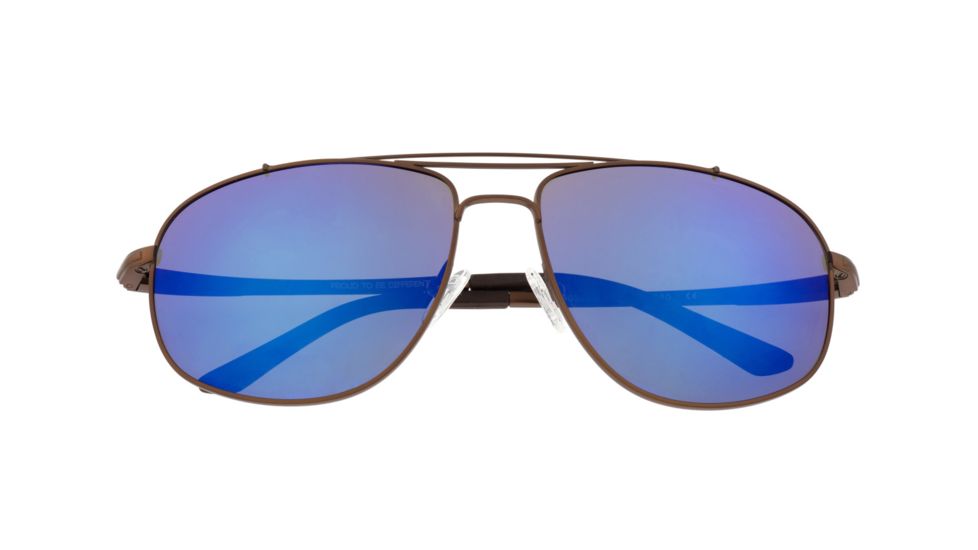 Breed Asteroid Sunglasses, Brown Titanium Frame, Blue Polarized Lens, Brown/Blue, One Size, BSG052BN