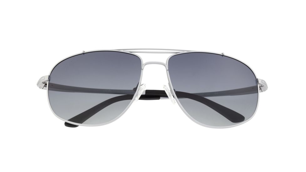 Breed Asteroid Sunglasses, Silver Titanium Frame, Black Polarized Lens, Silver/Black, One Size, BSG052SL