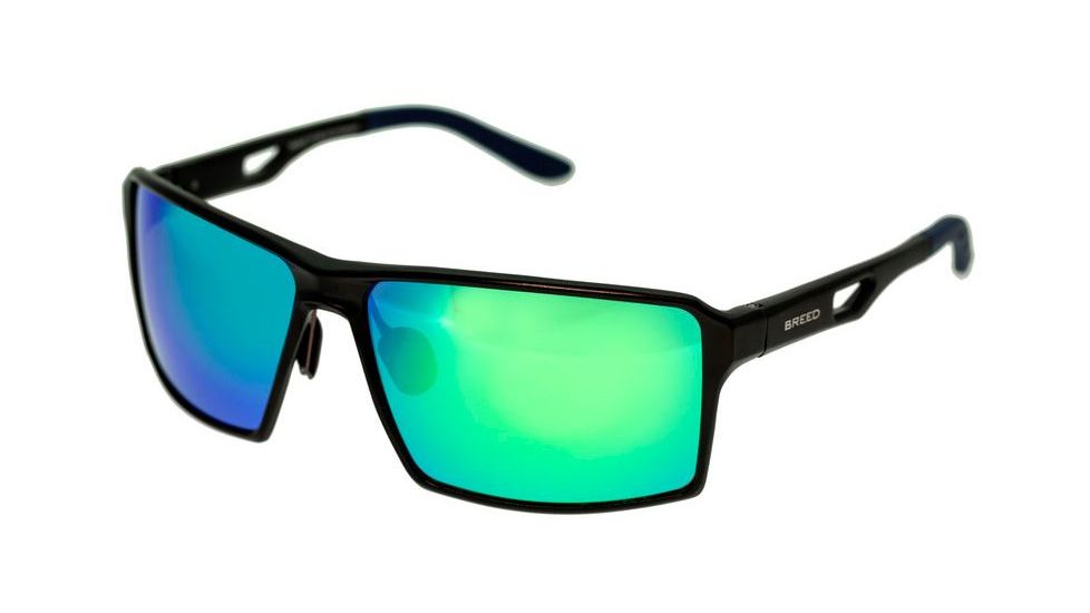 Breed Centaurus Sunglasses, Black Titanium Frame, Green Lens BSG021BK