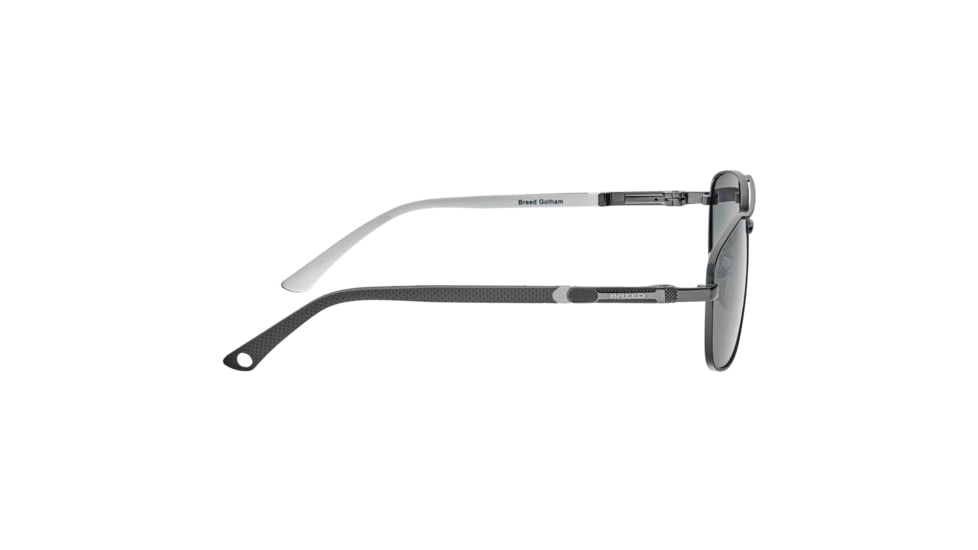 Breed Gotham Polarized Sunglasses - Mens, Silver Frame, Black Lens, Silver/Black, One Size, BSG067C2