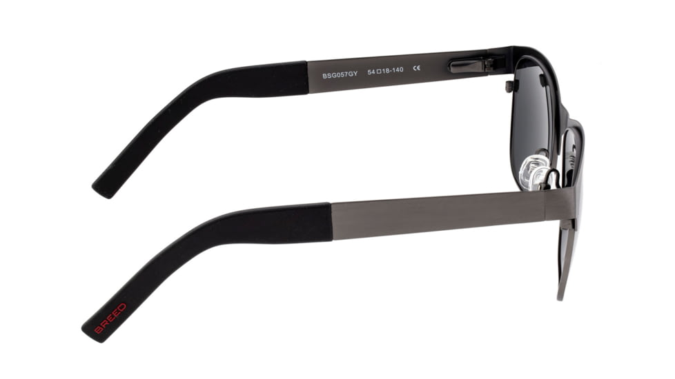 Breed Hypnos Sunglasses, Gunmetal Titanium Frame, Black Polarized Lens, Gunmetal/Black, One Size, BSG057GY