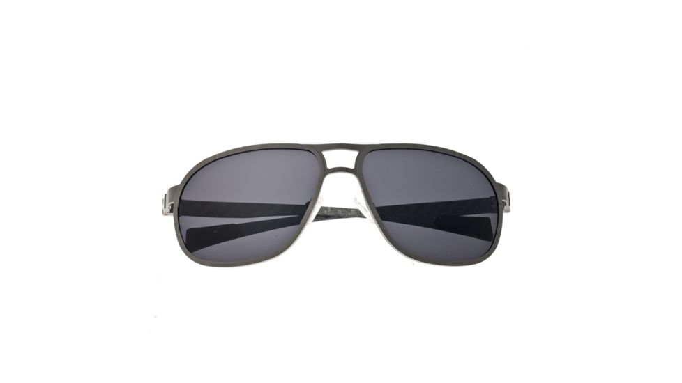 Sunglasses Concorde 001SR, Silver Titanium Frame, Black Lens