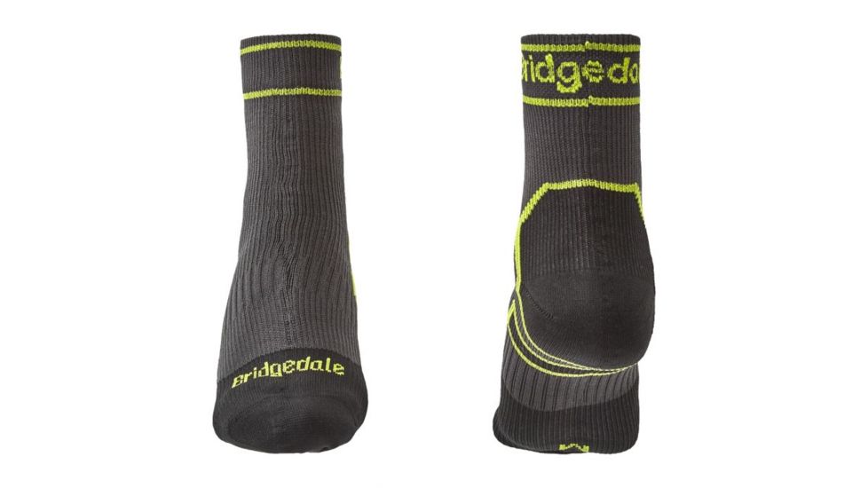 Bridgedale Lightweight Ankle Plus Socks - Mens, Dark Grey/Lime, Large, 710090-826-L