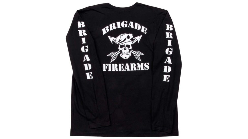 Brigade Manufacturing Garment Logo T-Shirt Long Sleeve, Black, Medium, GLS0A3B0