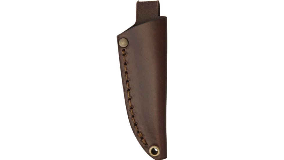 Brisa Necker 70 Ringo Blue Jeans Fixed Blade Knife, 6.13 Overall, 2.63in Satin 12C27 Sandvik SS Drop Point, Blue Micarta Handle, Ringo Blue Jean Handle, Brown Leather Belt Sheath, 9821