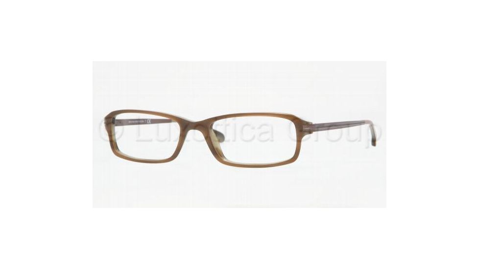 Brooks Brothers BB726 SV Prescription Eyeglasses - Brown/Olive Horn Frame / 52 mm Prescription Lenses, 6003-5218
