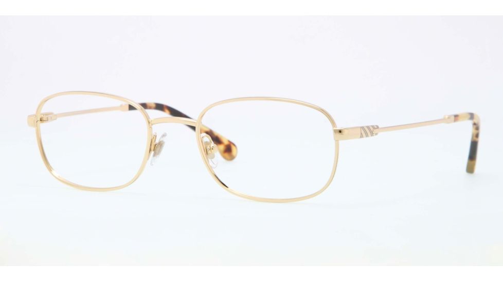 Brooks Brothers BB1014 BB1014 Single Vision Prescription Eyeglasses 1581-50 - Gold Frame, Demo Lens Lenses