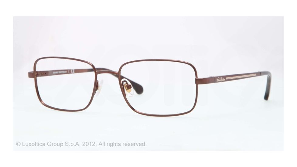 Brooks Brothers BB1019 Single Vision Prescription Eyeglasses 1571-51 - Bronze Frame, Demo Lens Lenses