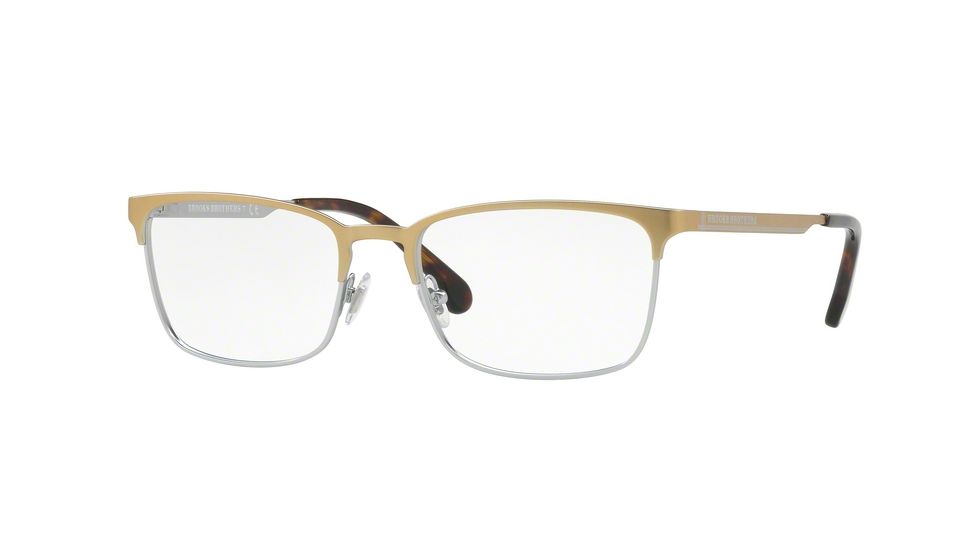 Brooks Brothers BB1054 Single Vision Prescription Eyeglasses, 54mm, Gold Silver, BB1054-1684-54-SV
