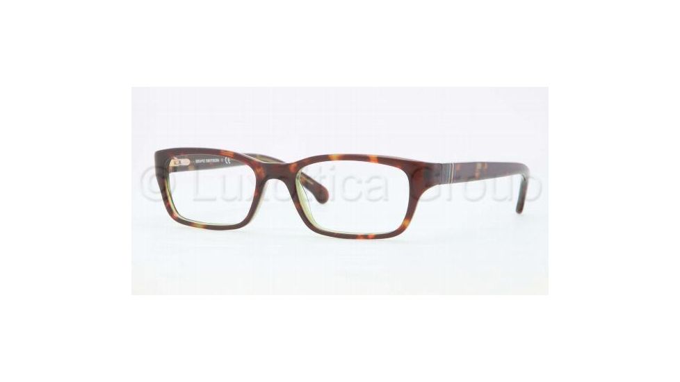 Brooks Brothers BB2007 BB2007 Single Vision Prescription Eyeglasses 6044-4616 - Green Tortoise Frame, Demo Lens Lenses