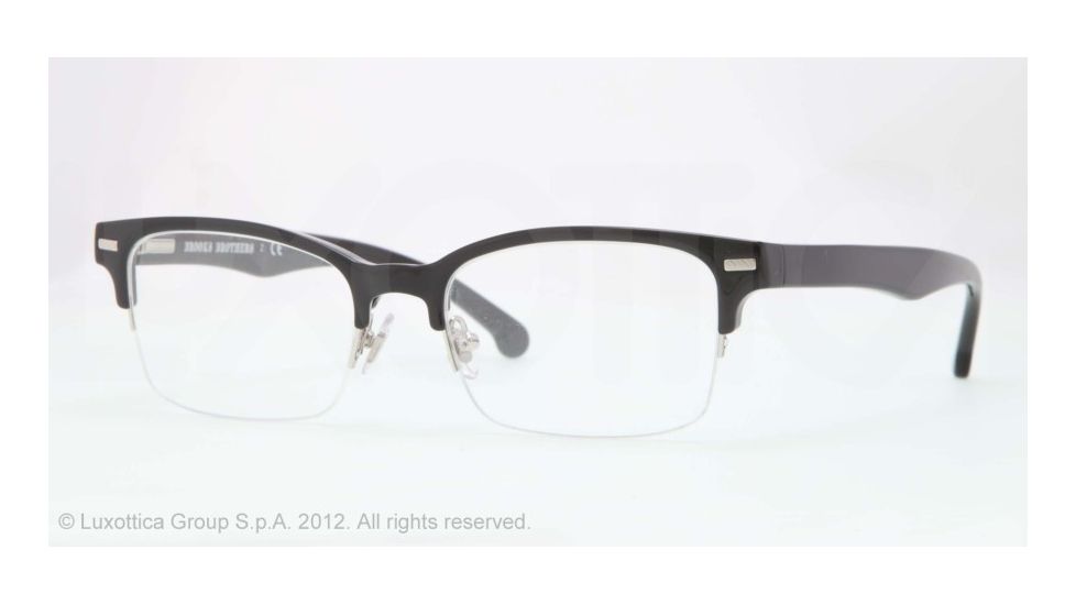 Brooks Brothers BB2014 Single Vision Prescription Eyeglasses 6000-50 - Black Frame, Demo Lens Lenses
