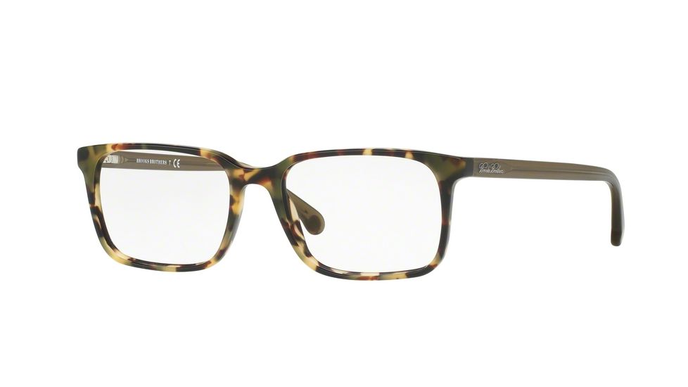 Brooks Brothers BB2033 Single Vision Prescription Eyeglasses 6124-52 - Spotty Tort/olive Frame