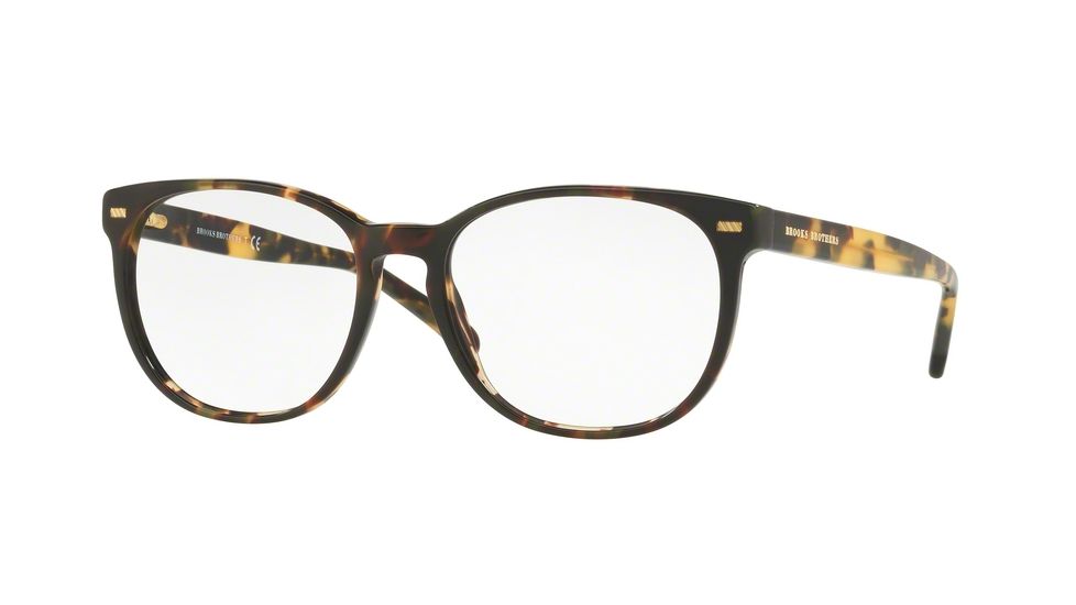 Brooks Brothers BB2038 Single Vision Prescription Eyeglasses 6052-57 - Retro Tortoise Frame