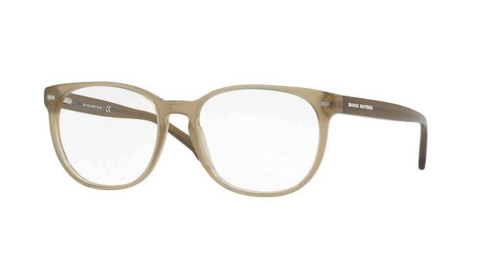 Brooks Brothers BB2038 Single Vision Prescription Eyeglasses 6137-57 - Olive Translucent Frame