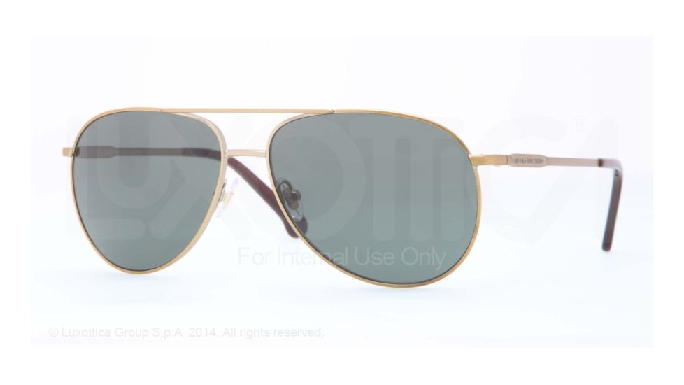 Brooks Brothers BB4025 Sunglasses 164571-58 - Brushed Sand Frame, Green Solid Lenses