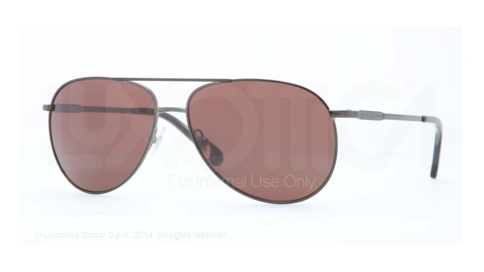 Brooks Brothers BB4025 Sunglasses 164673-58 - Brushed Olive Frame, Brown Solid Lenses