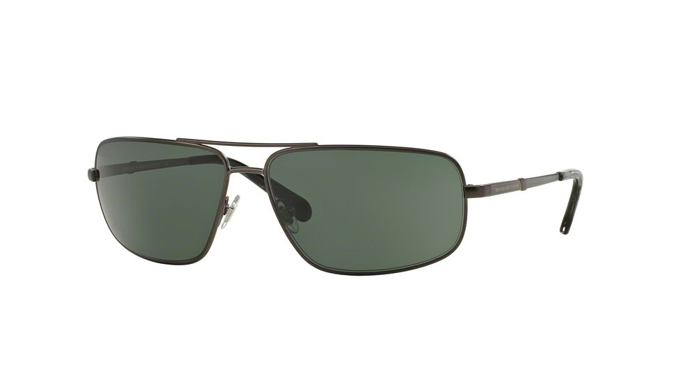 Brooks Brothers BB4031S Sunglasses 151271-61 - Matte Dk Gunmetal Frame, Green Solid Lenses