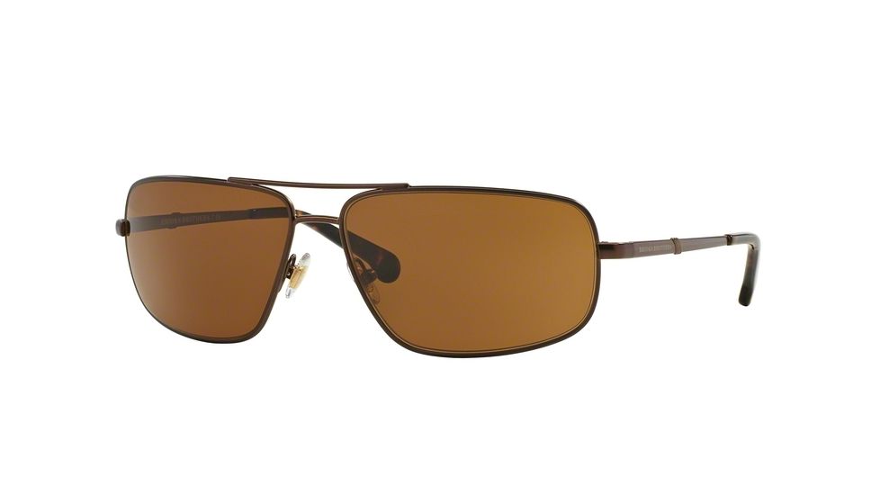 Brooks Brothers BB4031S Sunglasses 164373-61 - Satin Brown Frame, Brown Solid Lenses