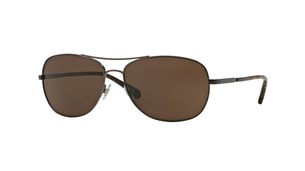 Brooks Brothers BB4034S Sunglasses 122173-60 - Dark Gunmetal Frame, Brown Solid Lenses