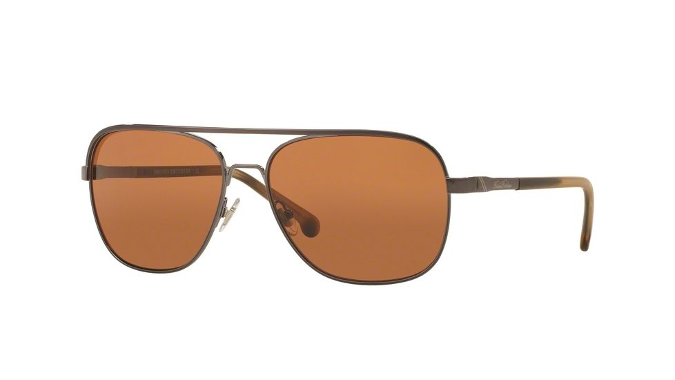 Brooks Brothers BB4038S Sunglasses 122183-58 - Dark Gunmetal Frame, Amber Solid Polarized Lenses