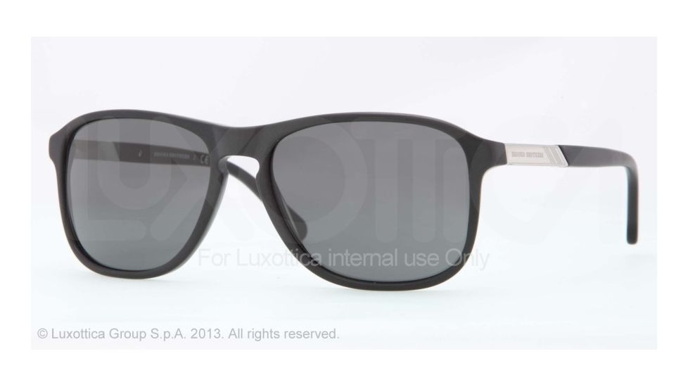 Brooks Brothers BB5012 Sunglasses 606487-57 - Matte Black Frame, Grey Solid Lenses