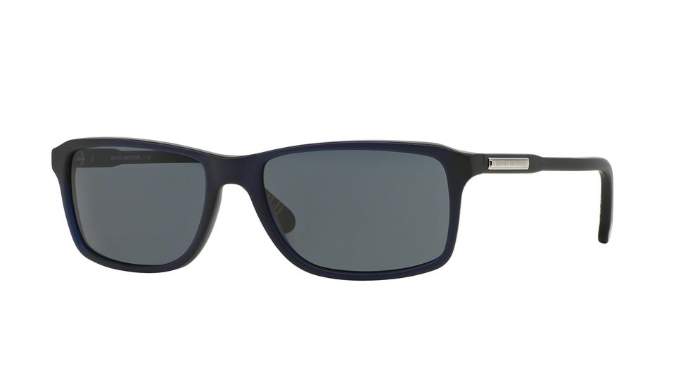 Brooks Brothers BB5019 Sunglasses 607187-57 - Matte Blue Frame, Grey Solid Lenses
