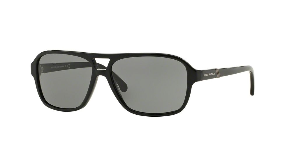 Brooks Brothers BB5023S Sunglasses 600087-58 - Black Frame, Grey Solid Lenses