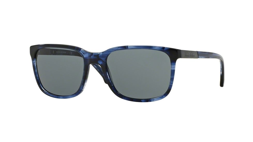 Brooks Brothers BB5026S Sunglasses 609187-57 - Navy Horn/dk Gunmetal Frame, Grey Blue Solid Lenses