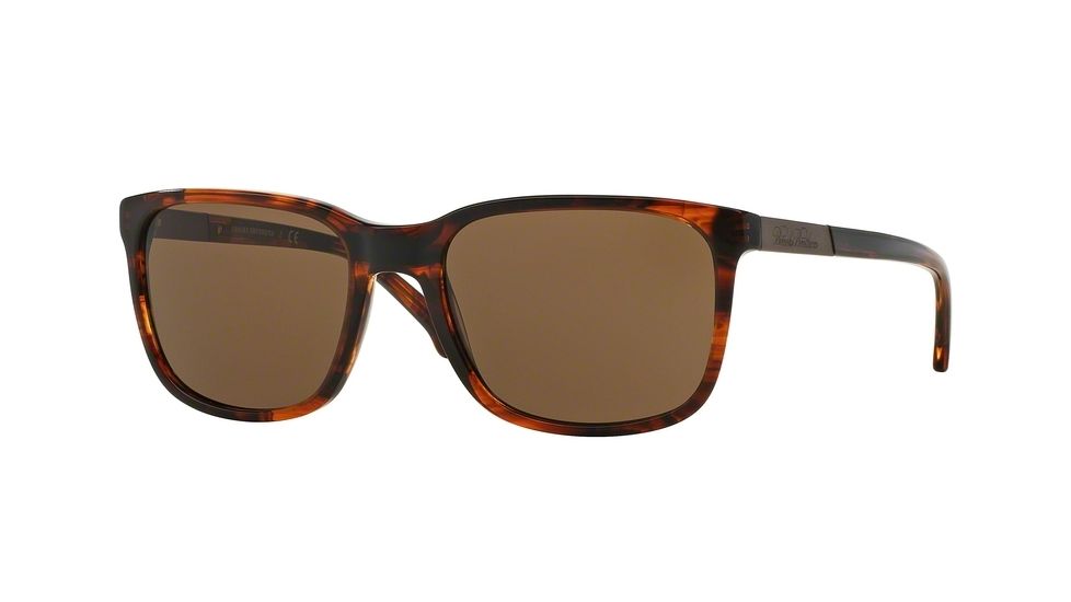 Brooks Brothers BB5026S Sunglasses 609373-57 - Brown Horn/lt Brown Frame, Brown Solid Lenses