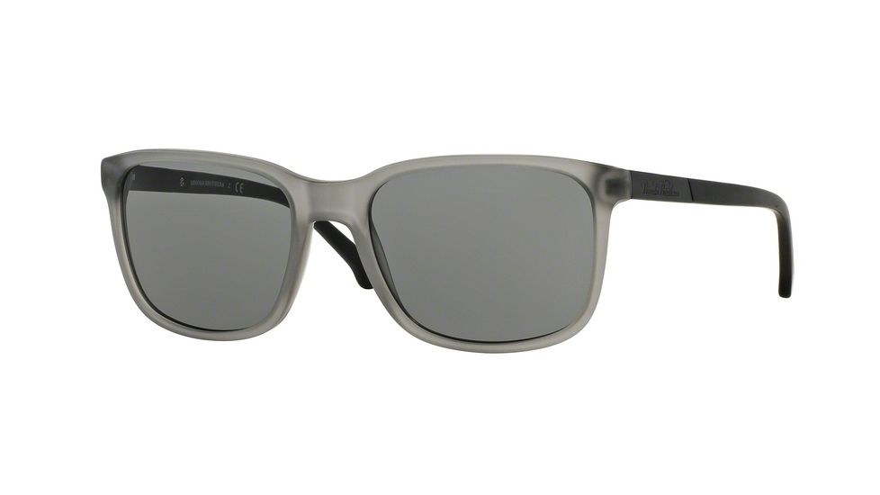 Brooks Brothers BB5026S Sunglasses 609487-57 - Matte Lt. Grey/satin Black Frame, Grey Solid Lenses