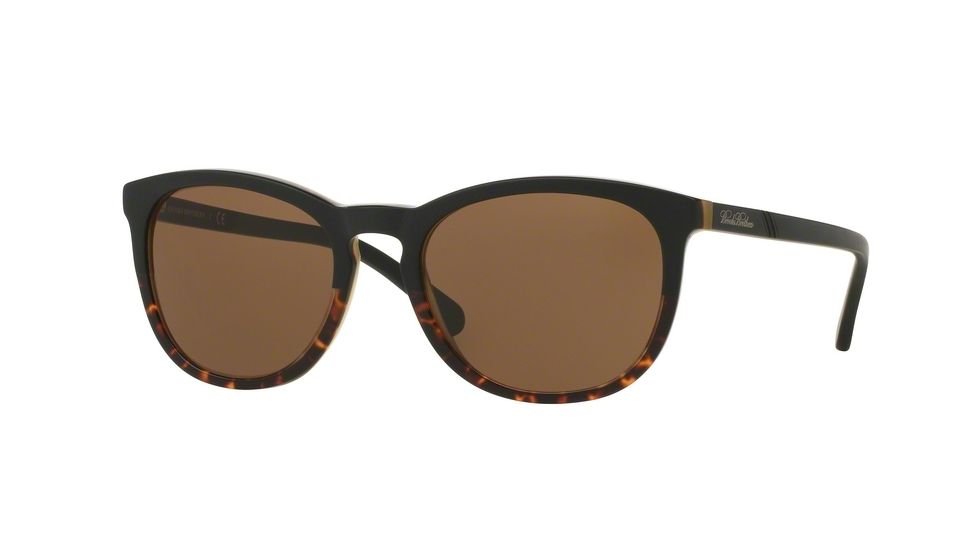Brooks Brothers BB5030S Sunglasses 611273-55 - Black Tort Gradient/black Frame, Dark Brown Solid Lenses