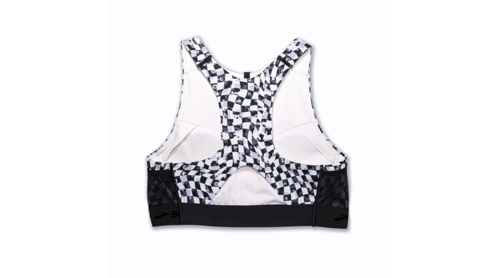 Brooks Drive 3 Pocket Run Bra - Womens, Speed Check B/W, 34CD, 350080004.034CD