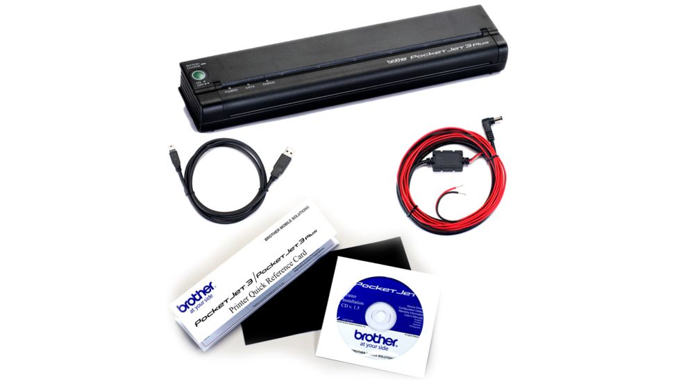 Brother Mobile Solutions PocketJet 3 Plus In-Vehicle Kit 300-DPI Integrated USB/IrDA and BlueTooth PJ523-BTKV