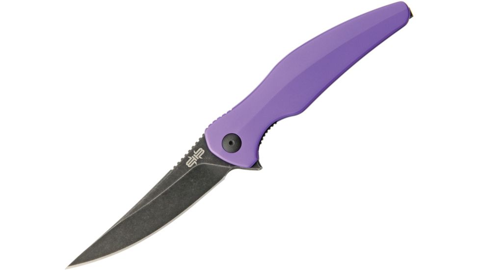 Brous Blades Sniper Linerlock Purple Acid Folding Knife,3.75in,D2 Tool Steel,Acid Stonewash,Purple,Aluminum Handle BRB111