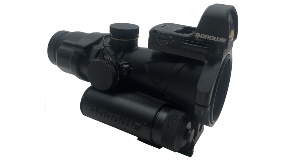 BROWE 1x23mm 3 MOA Red Dot Micro Reflex w/RMR Footprint &amp; Bottom Loading Battery, ACC-011 4x32 Adapter, Black, One Size, BMR-3MOA-R-011