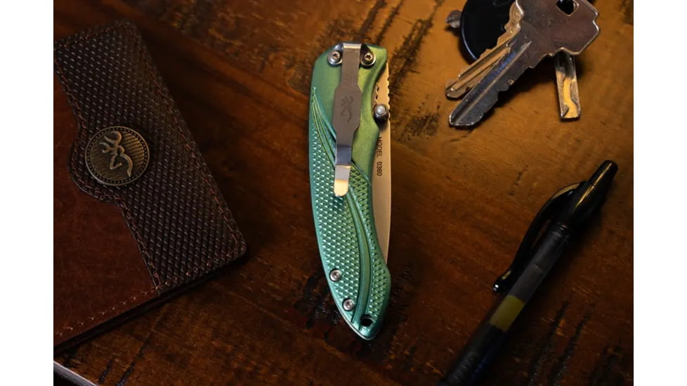 Browning Allure Folding Knife, 2.875in, 7Cr17Mov, Drop Point, Alloy Handle, N, 3220360