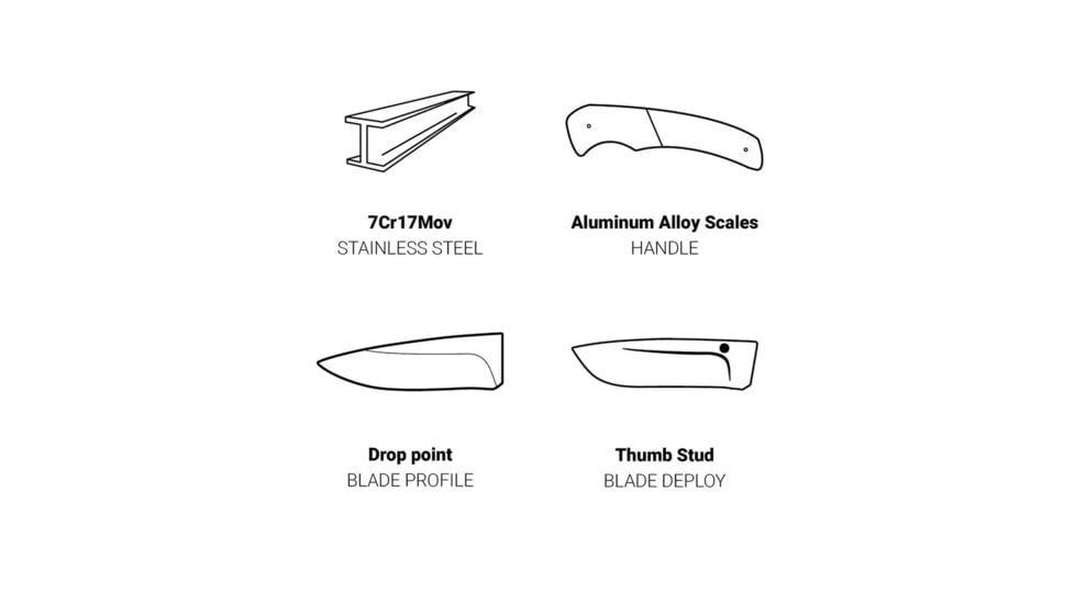 Browning Allure Folding Knife, 2.875in, 7Cr17Mov, Drop Point, Alloy Handle, N, 3220360